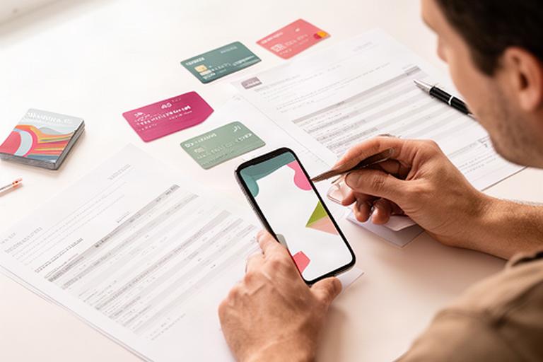 Person mit Schweizer Budgetunterlagen und Smartphone an einem hellen Tisch in Grenchen